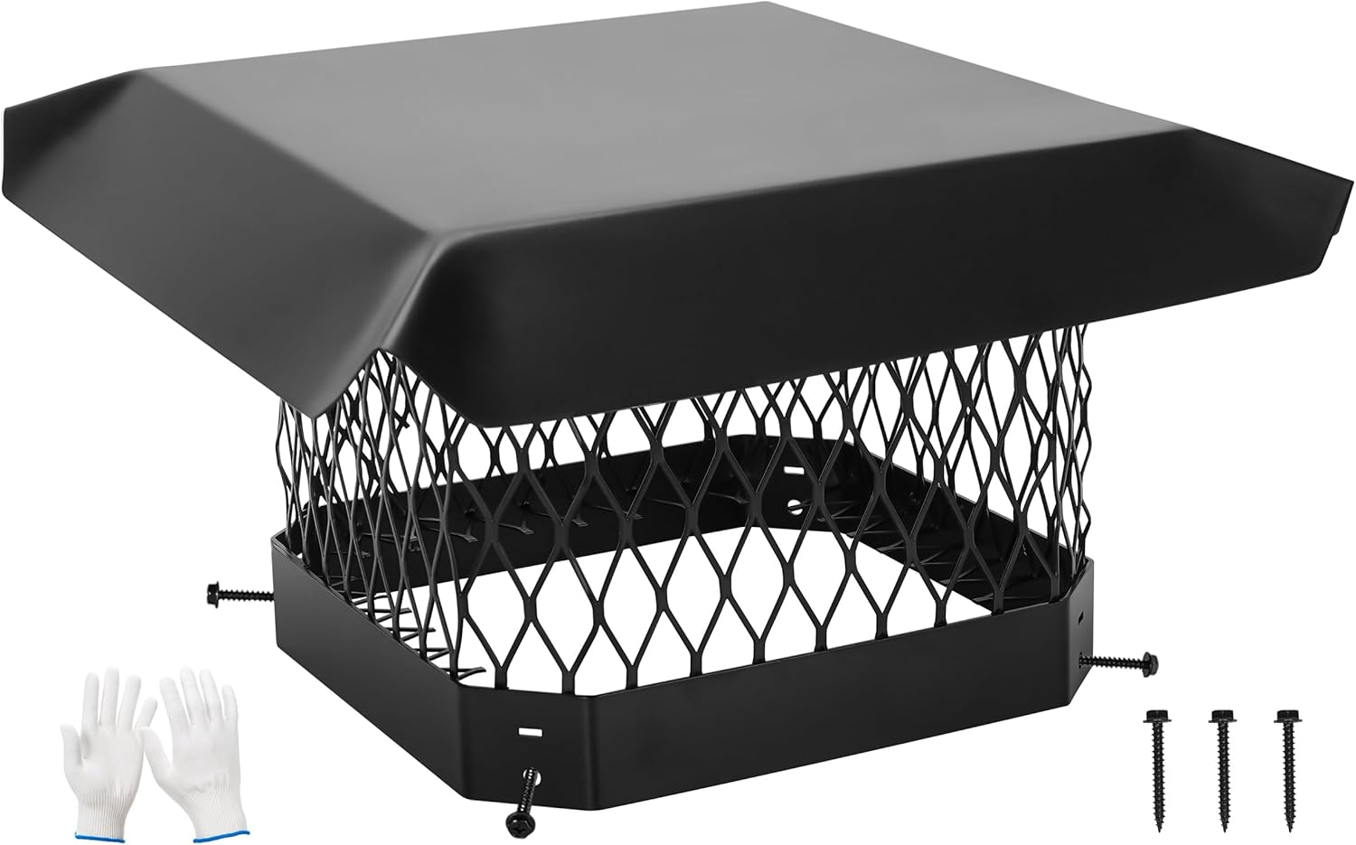 9 x 9 inch Chimney Cap with Hood Plate for Outdoor Fireplace