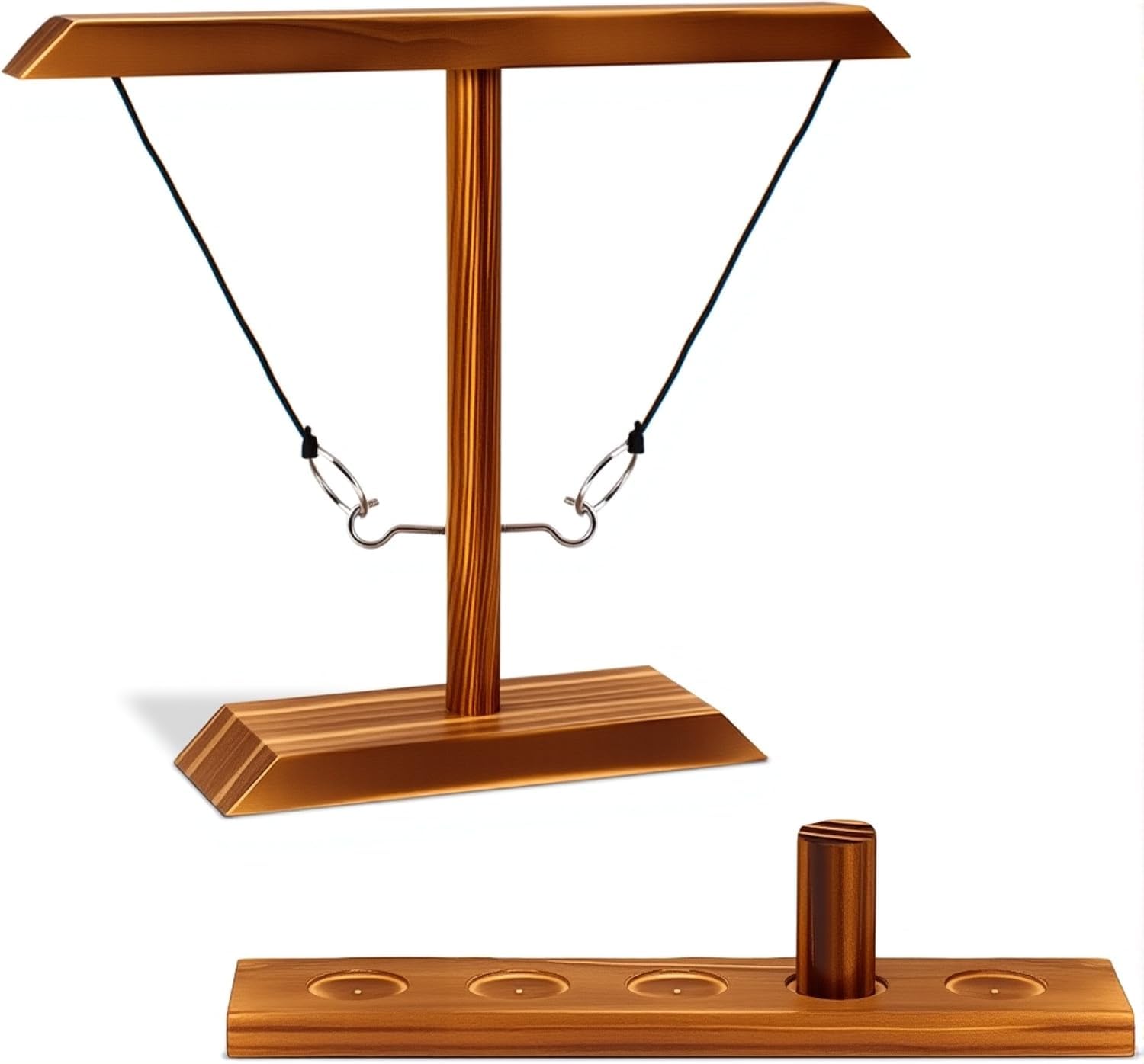 Wooden Ring Swing Toss Game Set