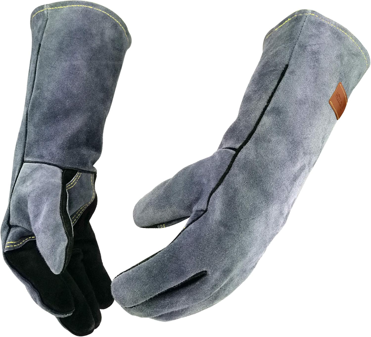 WZQH Leather Welding Gloves Heat/Fire Resistant Large Mitts