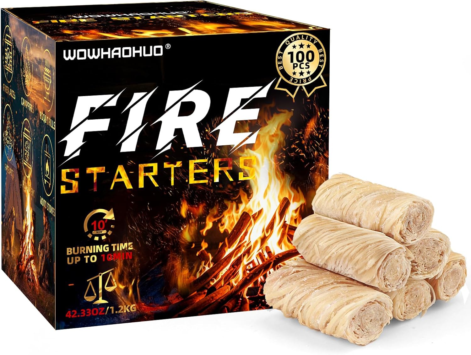 WowHaoHuo 100Pcs Fire Starters