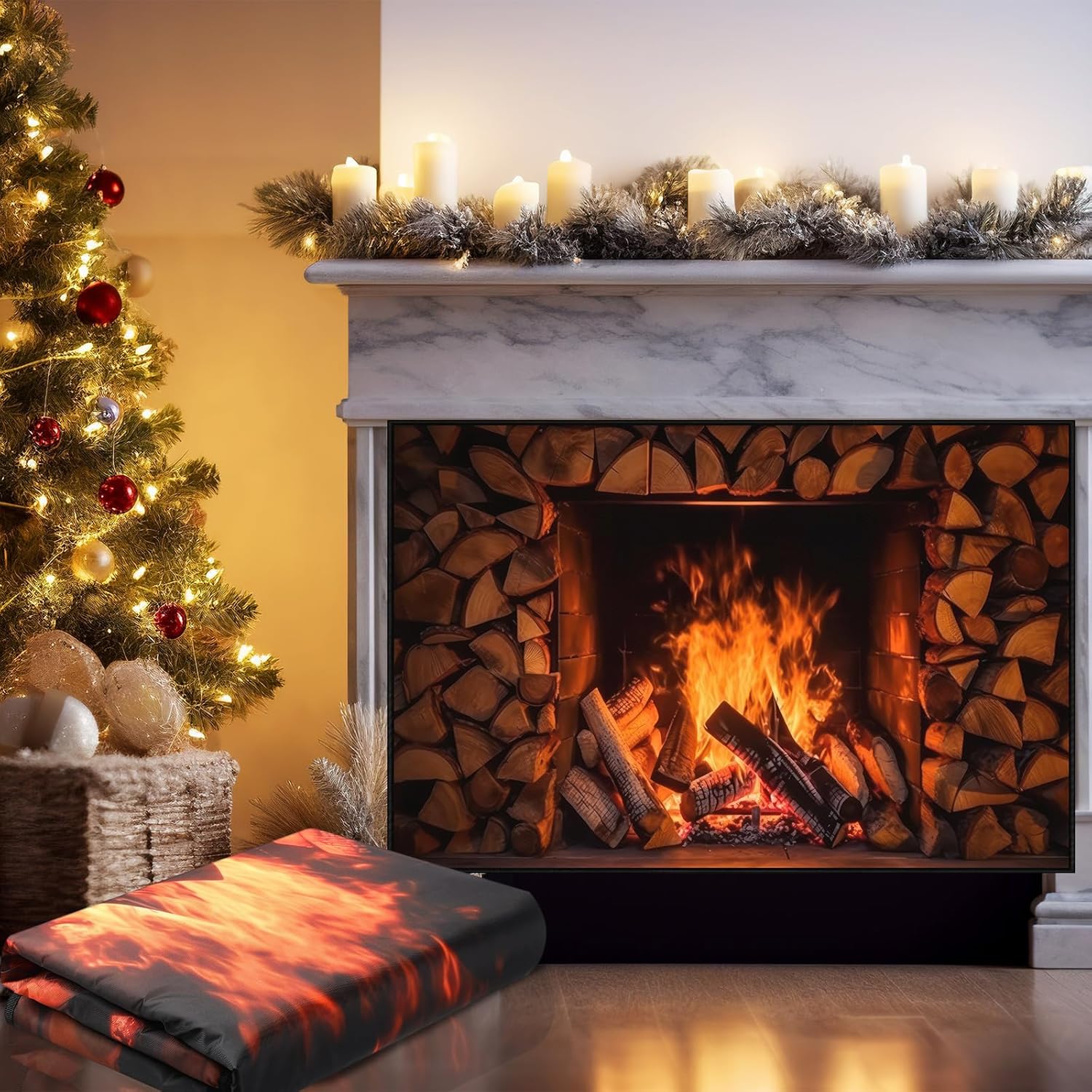 Magnetic Fireplace Cover with 12 Magnets 39''x32''