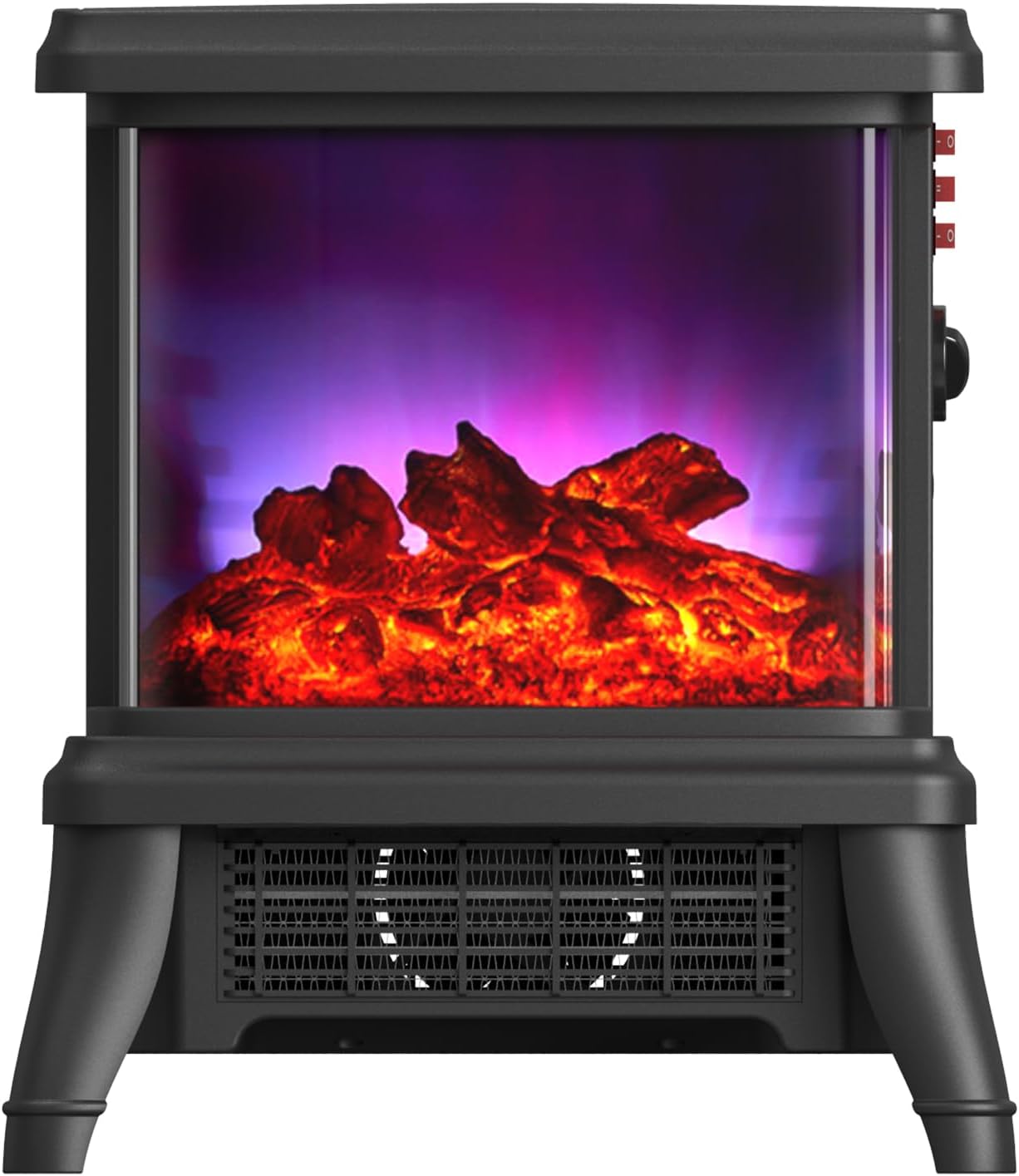 18 inch Electric Wood Fireplace with 3D Flame Effect and Heater