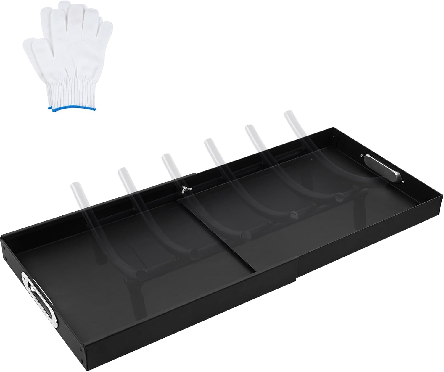 Adjustable 2-Piece Fireplace Ash Tray Pan with Handles