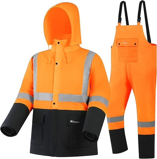 Rain Gear for Men Waterproof Heavy Duty Safety Rain Suit