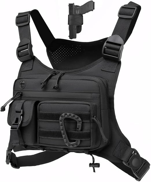 Muserise Outdoor Chest Bag For Men and Women Tactical Vest For Running Cycling EDC Chest Pack Rig