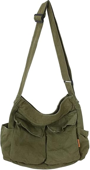 Canvas Messenger Bag Large Hobo Crossbody Bag