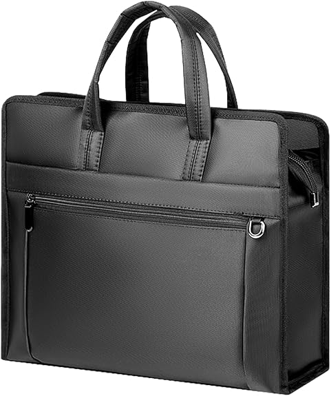 Black Oxford Handle Document Bag