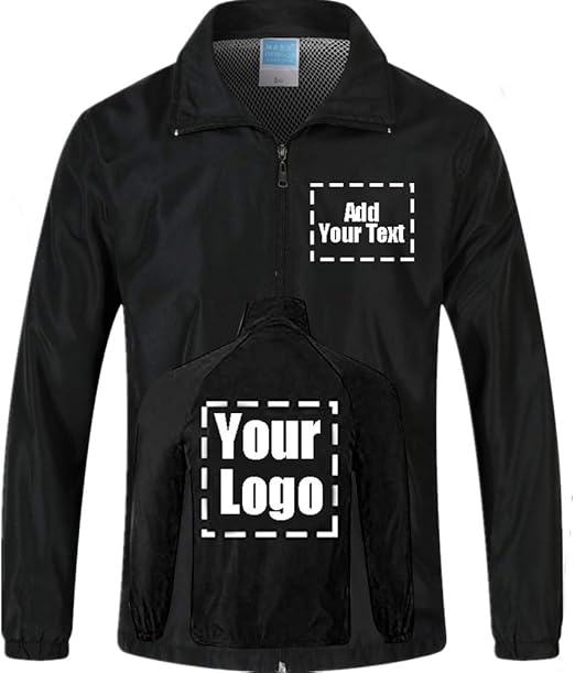 Yunzhenbusiness Men Windbreaker Jacket Customize Your Logo Long Sleeve Workwear