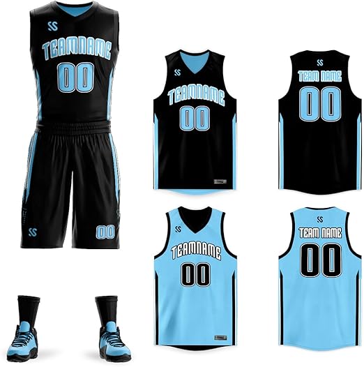 Personalize Your Own Reversible Basketball Jersey Uniform Custom Name and Number for Men Women Youth
