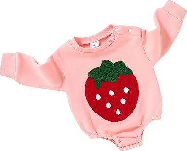 Newborn Baby Girl Fleece Embroidery Oversized Romper