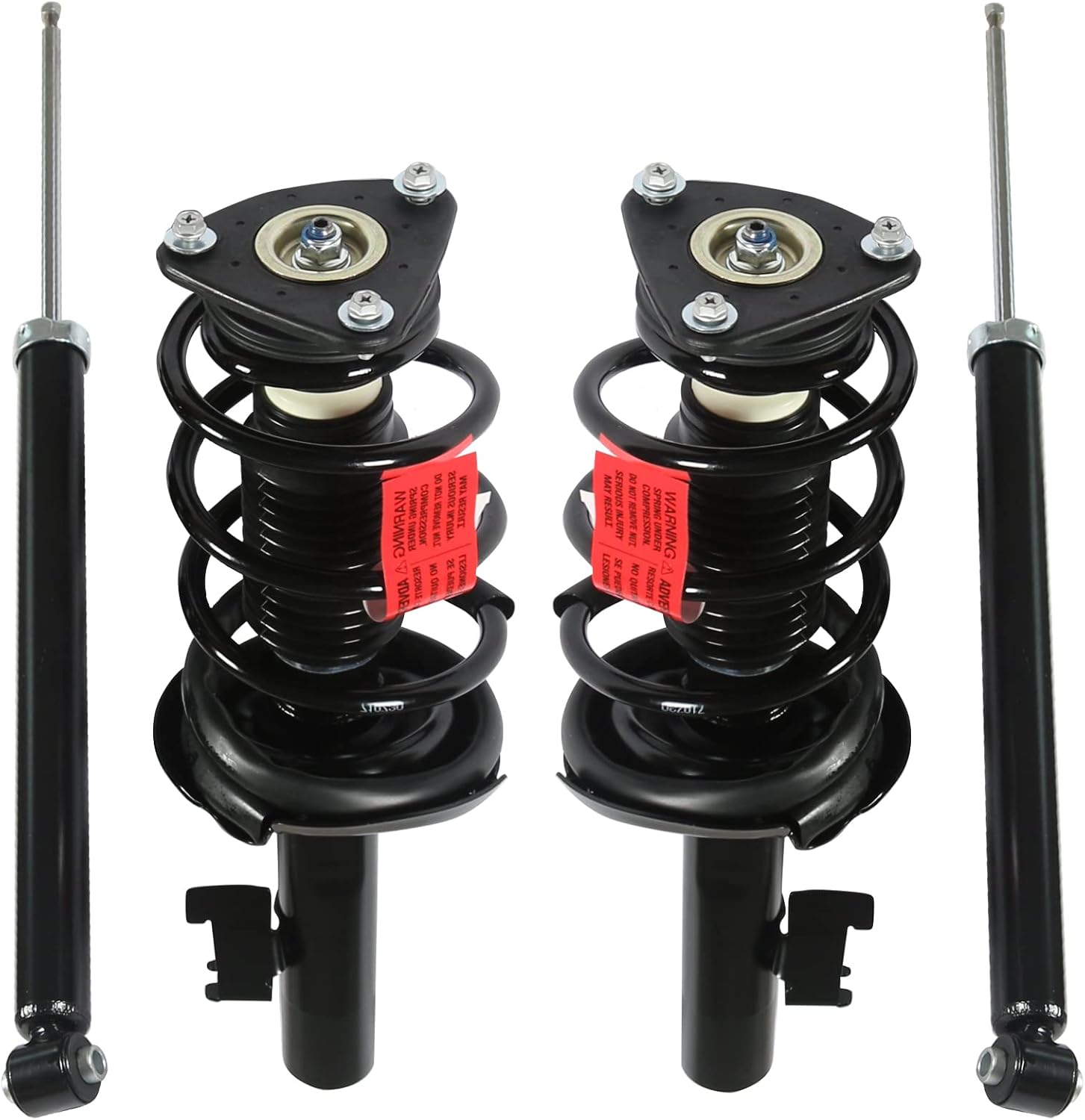 Peforway 4PCS Front & Rear Struts Shock Absorbers Spring Assemblies Fit for 2004-2009 Mazda 3
