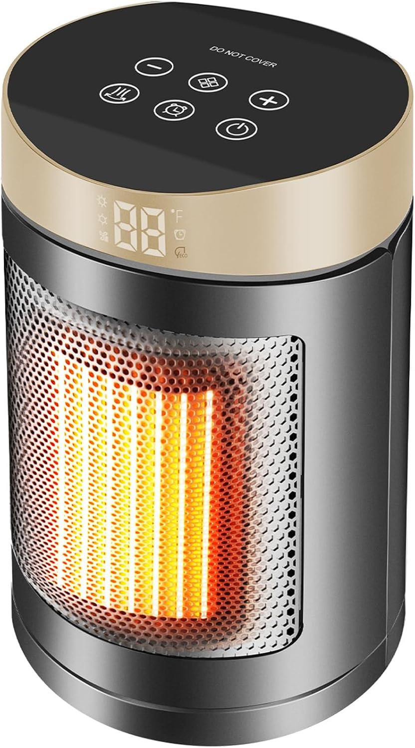 Portable Electric Space Heater, 1500W Ceramic Heating for Bedroom