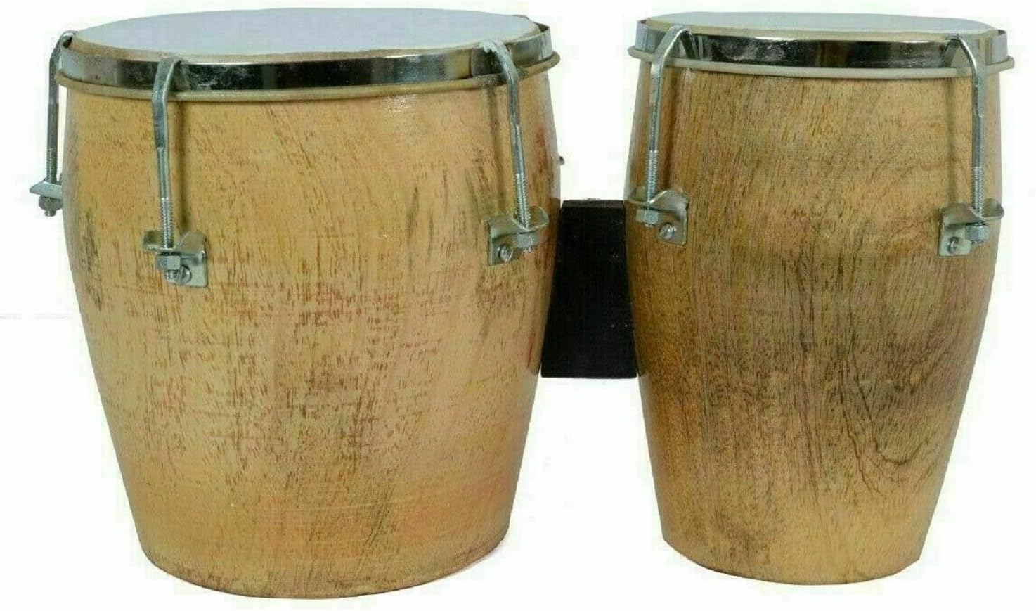 Folk Bongo Drum Natural Wood Set