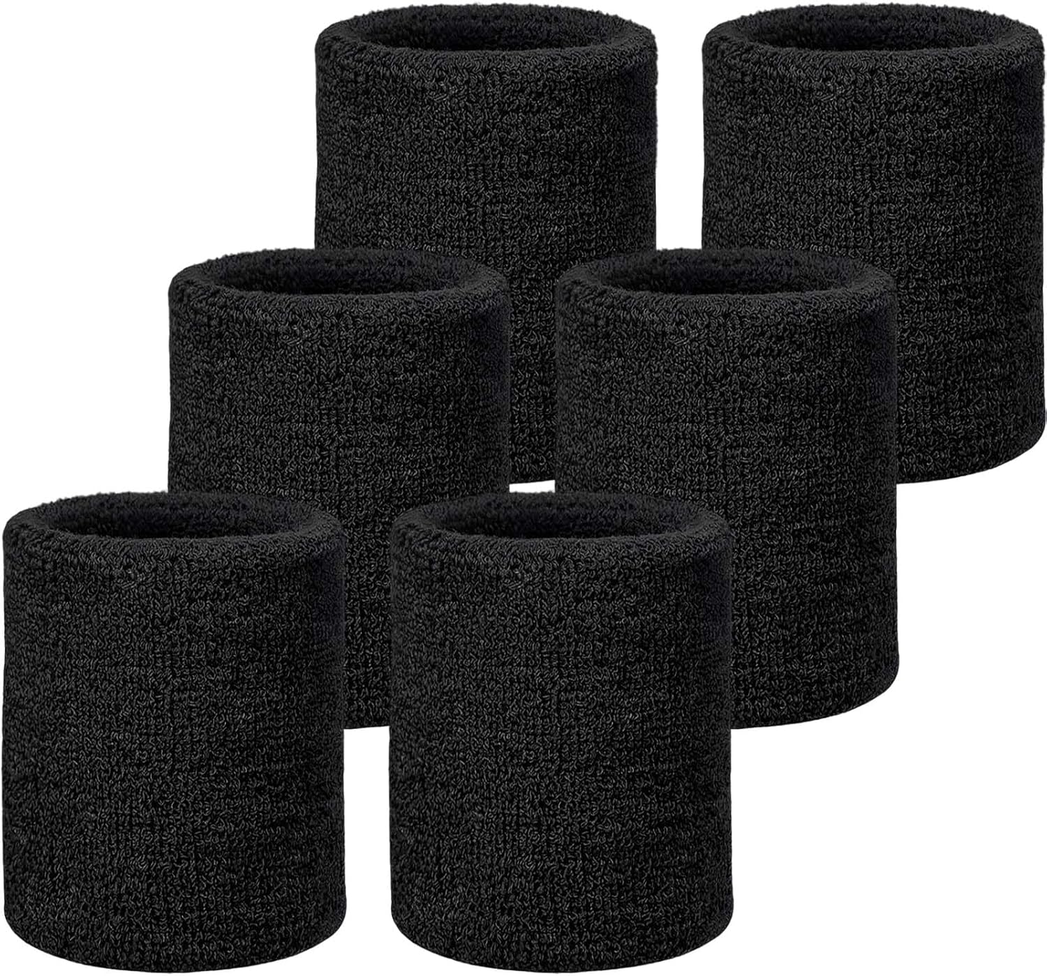 Wrist Sweatbands for Sports and Fitness (Pack of 6)
