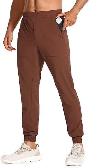 Men's Stretch Slim Fit Joggers with Zip Pockets