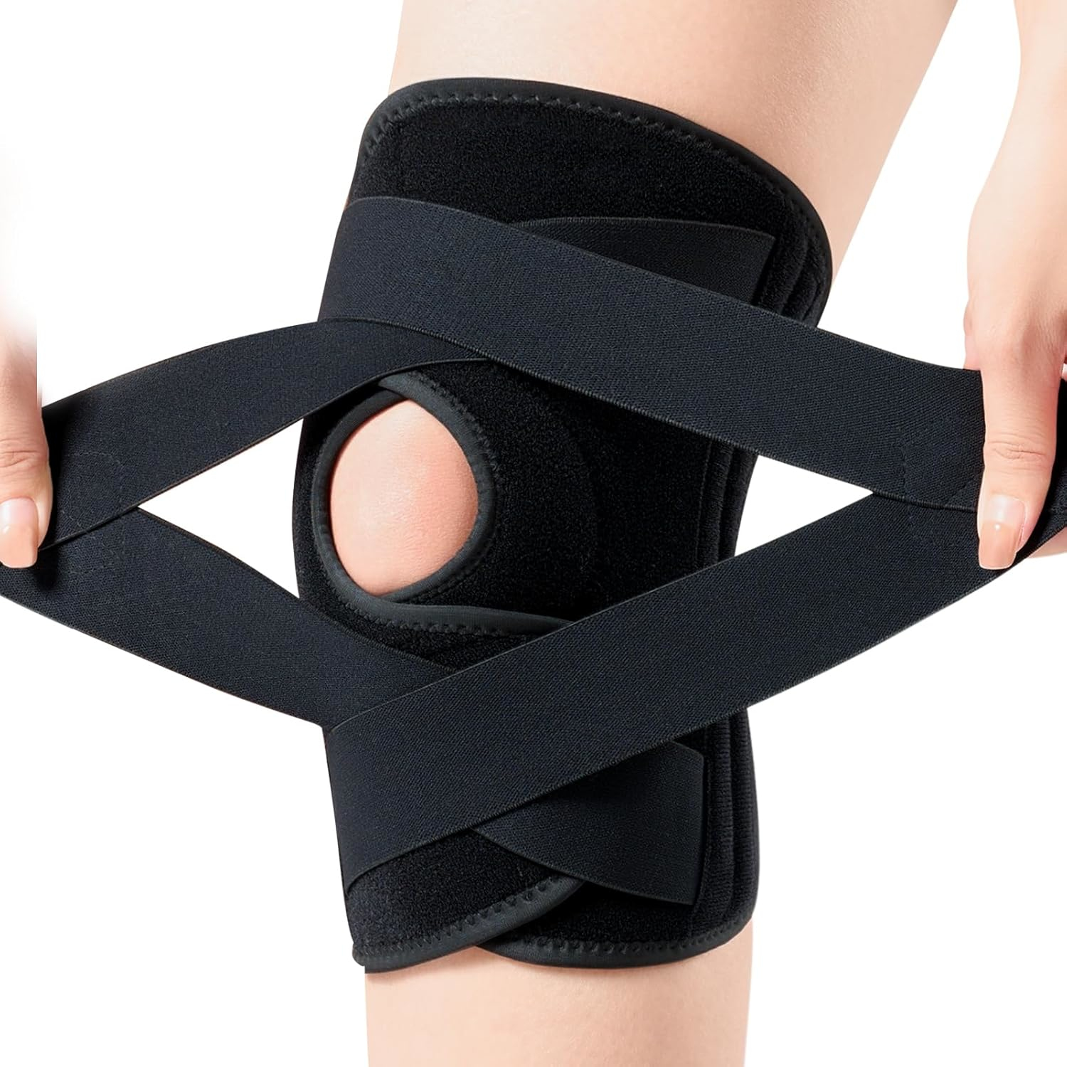 Stabilizing Knee Brace with Side Supports and Gel Pad