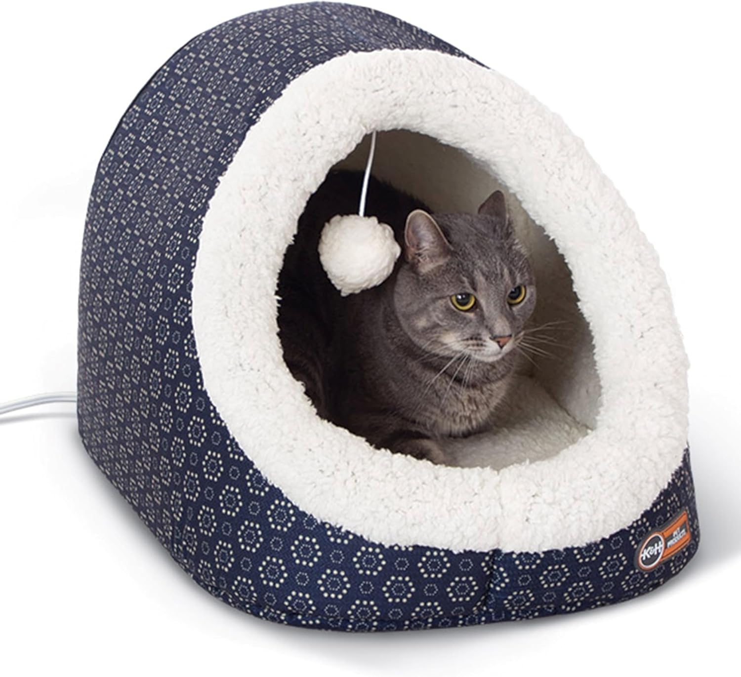 Heated Cat Cave Bed, Indoor Warming Tent for Cats and Small Dogs