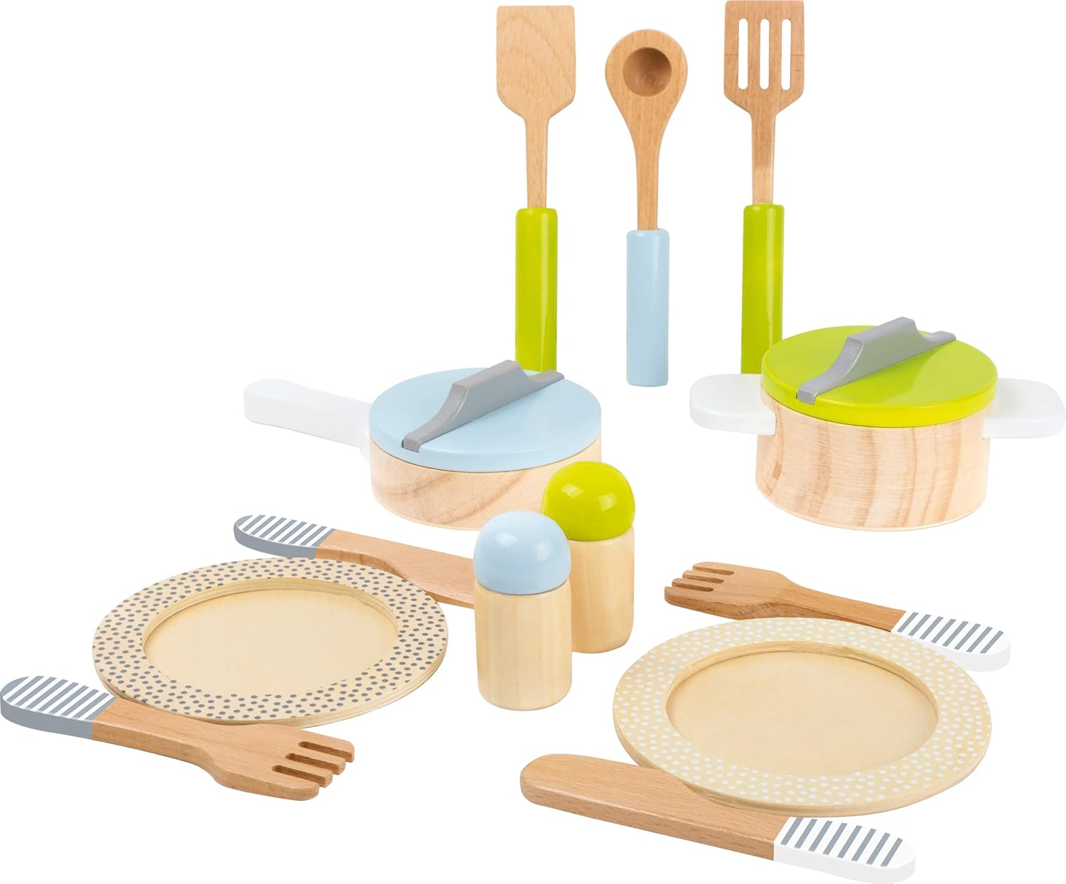 15 Piece Wooden Kitchen Playset for Toddlers