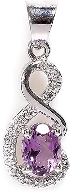 Oval Amethyst Solitaire Pendant Necklace for Women