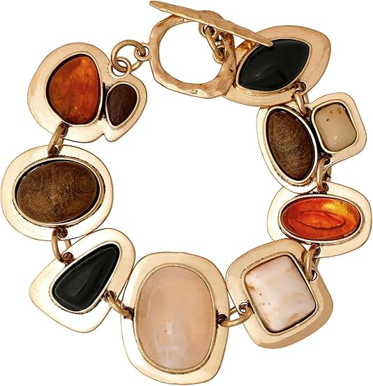 MINACHI Geometric Metal Stone Bracelets, Trendy Personality Jewelry