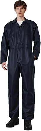 Men's Navy Blue Mechanic Work Coverall Jumpsuit