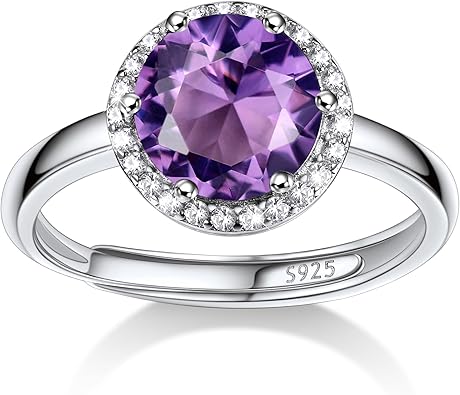 Amethyst Crystal Sterling Silver Ring